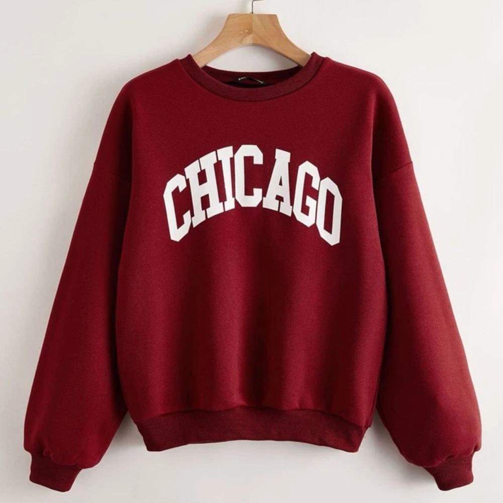 Drop shoulder graphic print pullover